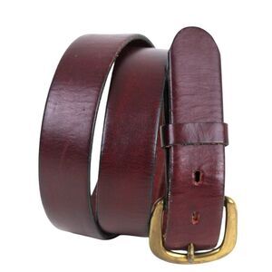VTG DRUM DYED BROWN GENUINE LEATHER 1 1/4"Wd CASUAL DRESS MEN'S BELT Sz 38 (E67